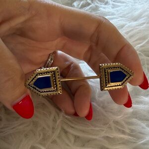 Gold and Blue Geometric Women Jewelry